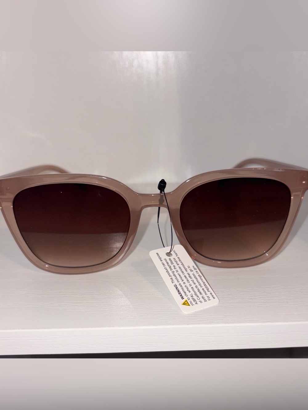 NEW Stylish Women's Sunglasses in Nude/Pink with Gradient Brown Lenses
